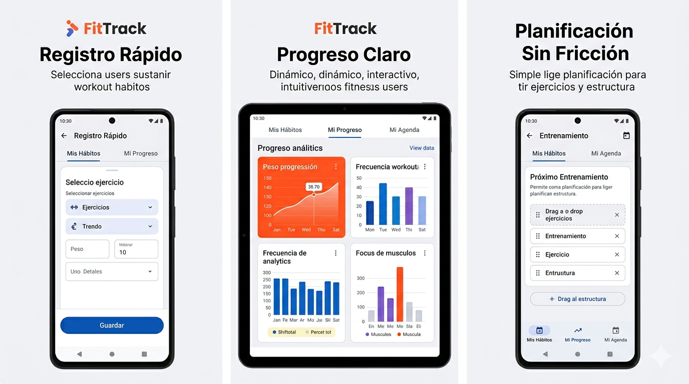 Vista previa de la interfaz de FitTrack